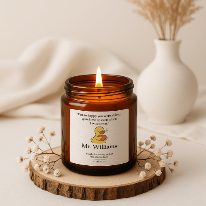Picture of Teacher Thank You Candle Gift, Personalised Appreciation Keepsake for End of Term