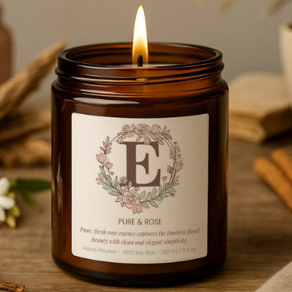 Picture of Initials Candle Gift with Custom Letters, Monogram Scented Keepsake, Personalised Present