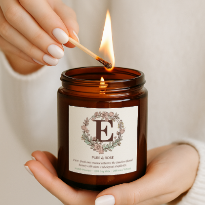 Picture of Initials Candle Gift with Custom Letters, Monogram Scented Keepsake, Personalised Present