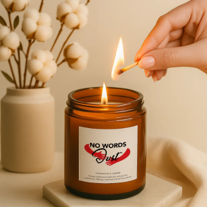 Picture of No Words Just Hugs Candle, Comforting Personalised Keepsake Gift for Friend or Loved One