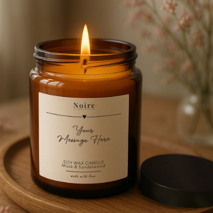 Picture of Personalised Candle with Your Own Text, Fully Custom Scented Gift for Any Special Moment