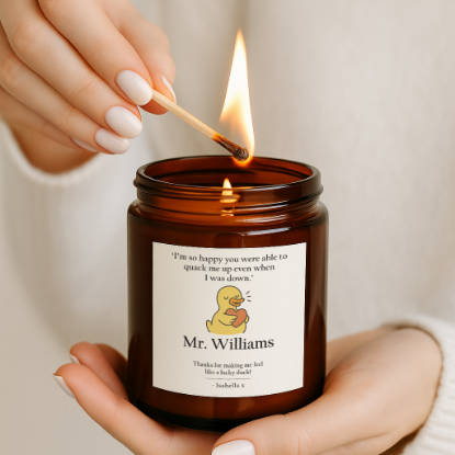 Picture of Teacher Thank You Candle Gift, Personalised Appreciation Keepsake for End of Term